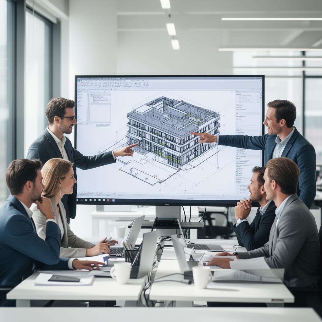 Équipe en formation BIM autour d'une maquette Revit